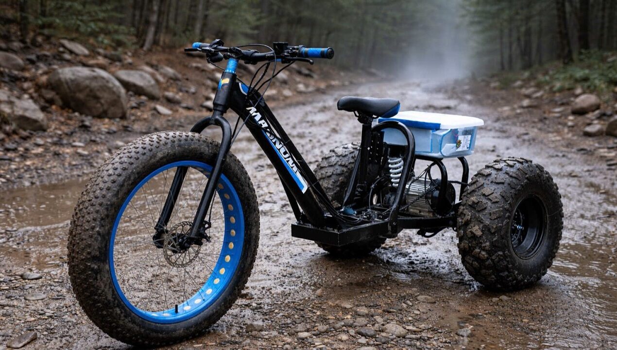 DIY 3-Wheel Electric Vehicle | Fat Bike Front + 800W Differential Drive