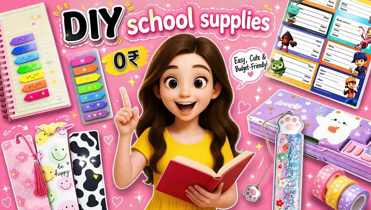 DIY 5 Unique *School* Supplies ✂️📚  #diyschoolsupplies #schoolsupplies #backtoschool