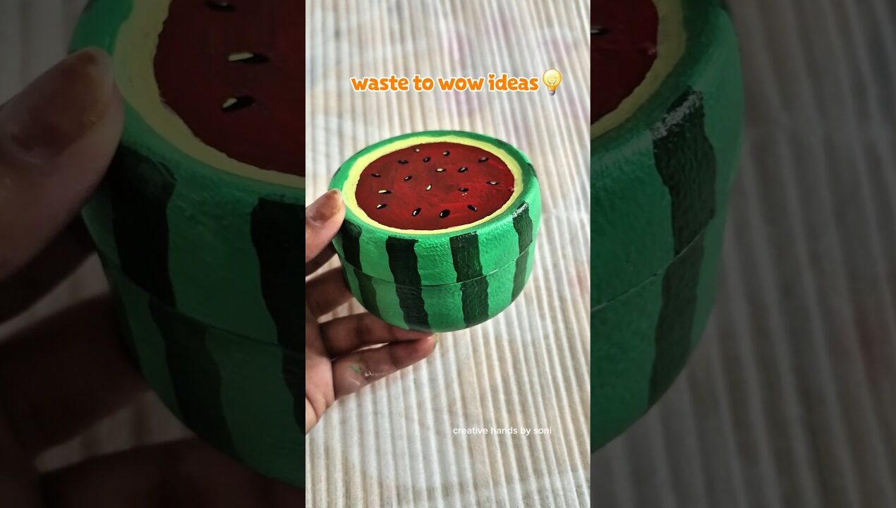 “Tiny Watermelon 🍉 | So Satisfying Mini Art 😍”! Easy diy ideas #art #painting #diy #craft #trending