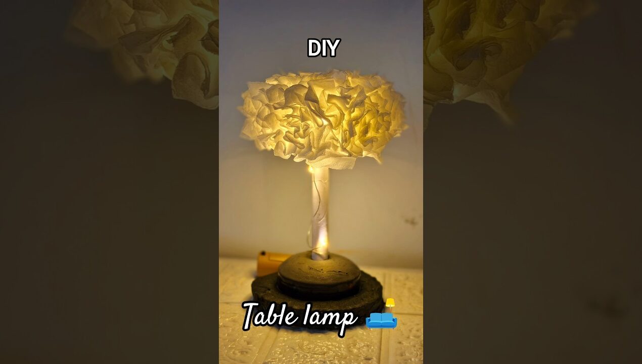 DIY table lamp 🛋️ | tissue paper craft | crafterjyoti |