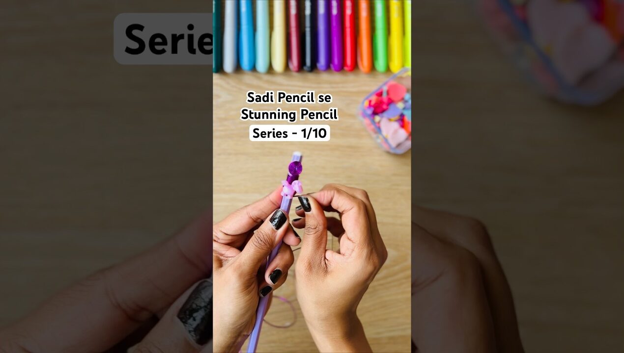 DIY Pencil Makeover-1/10😱 #crafteraditi #handmade #backtoschool #shorts #craftseries @CrafterAditi