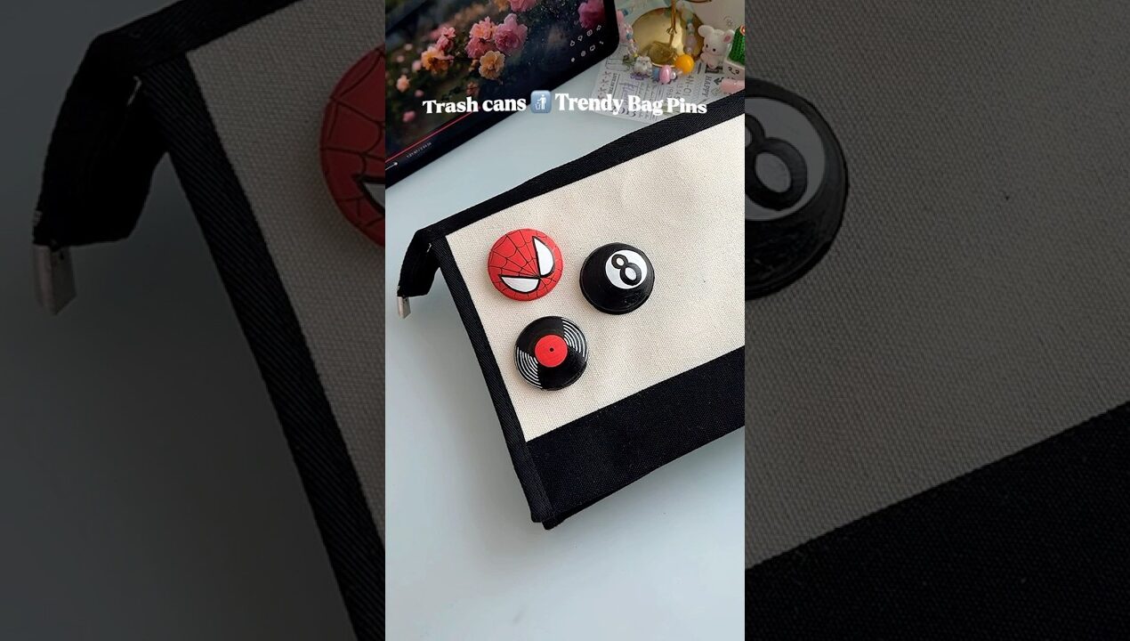 Trendy bag pins 👀✨#shorts #art #diy #craft #youtubeshorts