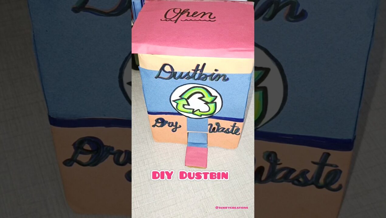 DIY Dustbin Idea💡|Cardboard Craft Ideas|#diy #craft #art #paper #shortsfeed #cute #viral #yt