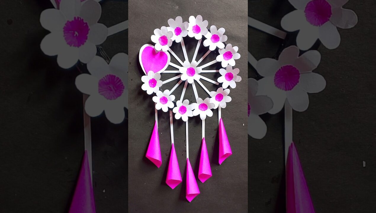 Beautiful Paper Wall Hanging / DIY Wall Hanging Craft #shorts #youtubeshorts #homedecor #craft #diy
