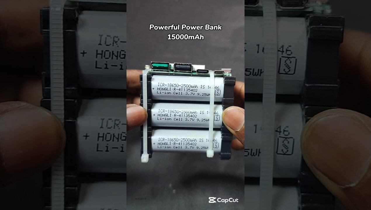 Diy Powerful 15000 mAh Power Bank 😱 #shorts #experiment #project #youtubeshorts
