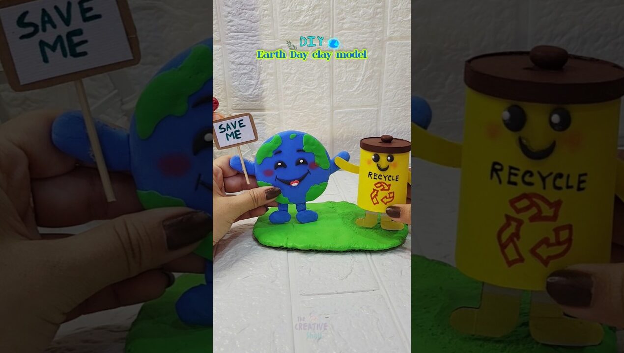 Full tutorial👆 Happy Earth Day Clay model #diy #shorts #short #shortviral #clayart #earthday #craft