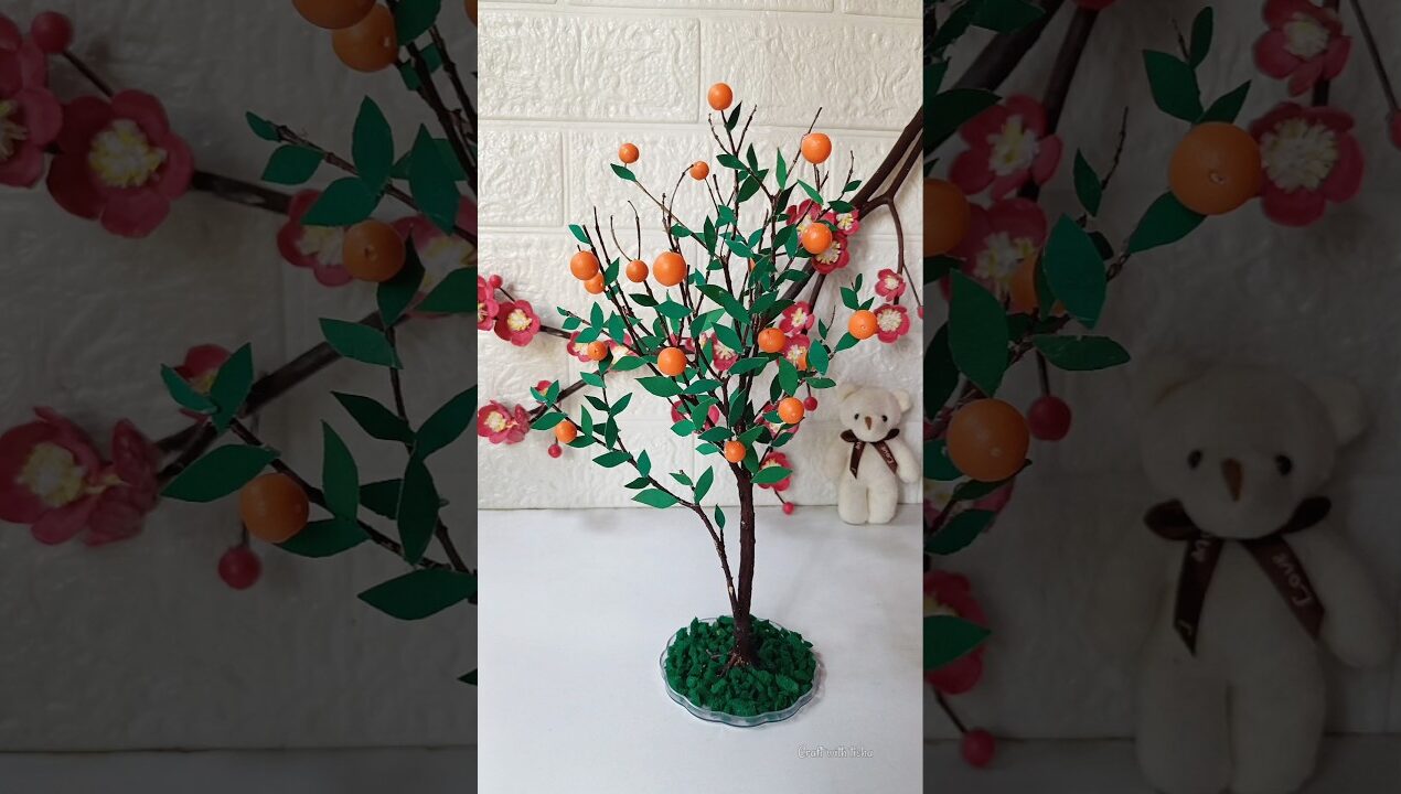 DIY mini Orange Tree 🍊🌳 #diy #craft #handmade #shorts