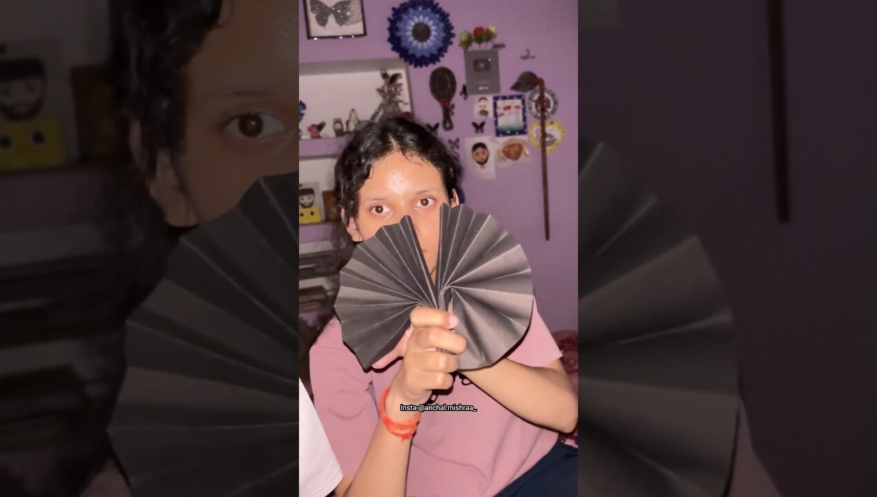 Aadhi raat ko Hand Fan 🪭 banana pada 😳#090 #shorts #diy #fan #vlog