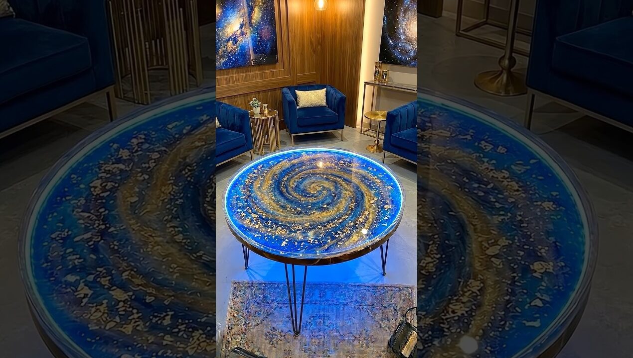 DIY Glowing Galaxy Epoxy Resin Table