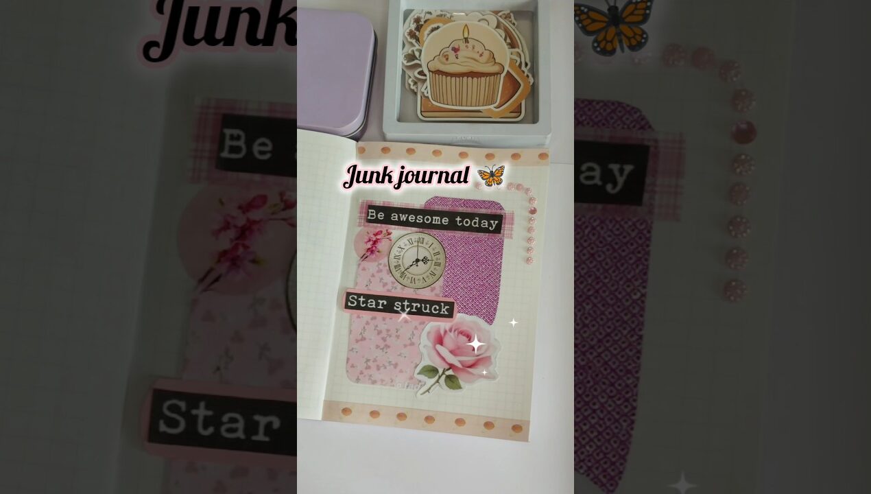 Pink🩷junk journal ideas with me #asmr #journaling #junkjournal #artandcraft #trending #shortsfeed