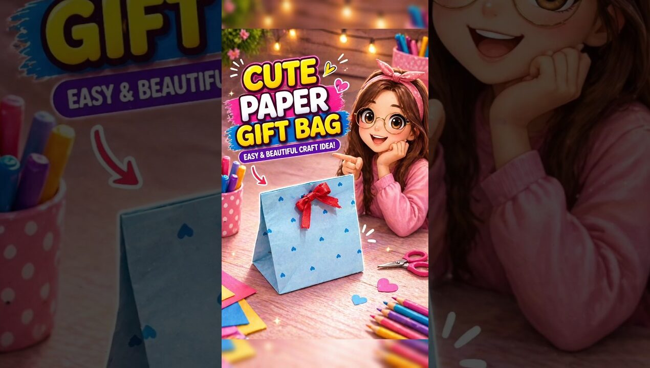 Cute Paper Gift Bag 🎁✨ | Easy & Beautiful Craft Idea