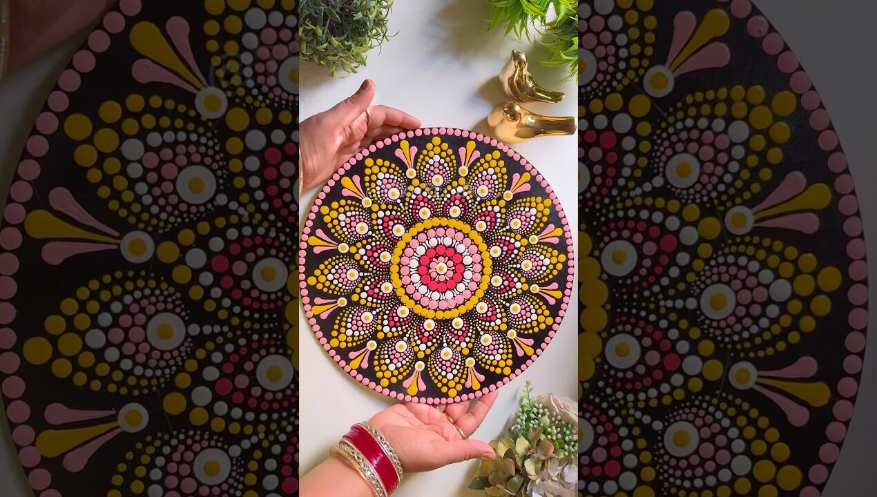 Dot Mandala Art 😱😱😱 #youtubeshorts #shorts #wallhanging #diy #craft #mandalaart
