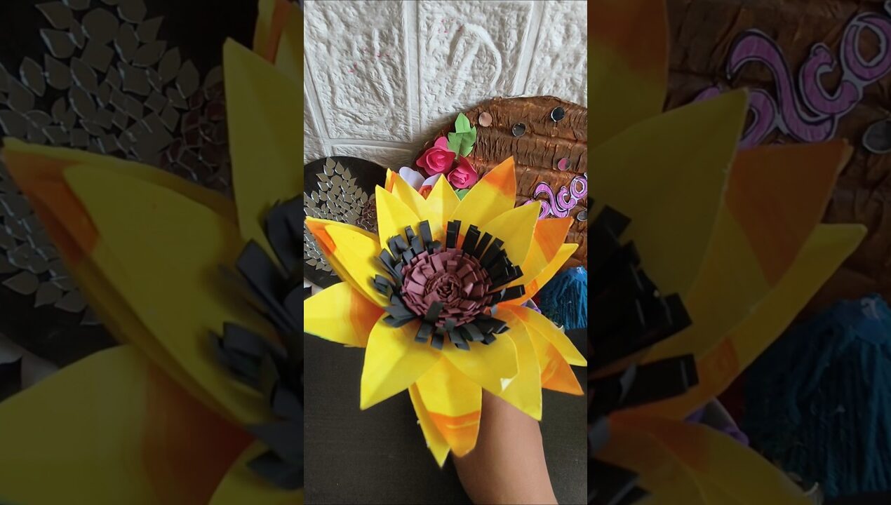 Diy paper flower tutorial #shorts #diy #craft #handmade #papercraft #trend #aestheticroomdecor #art