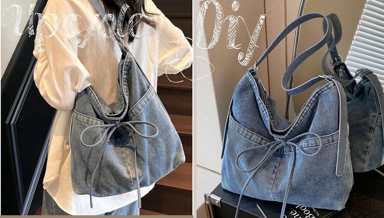 DIY | Crossbody Bag No Zipper From Old Jeans | How to make bag denim | Upcycle Jeans Crafs