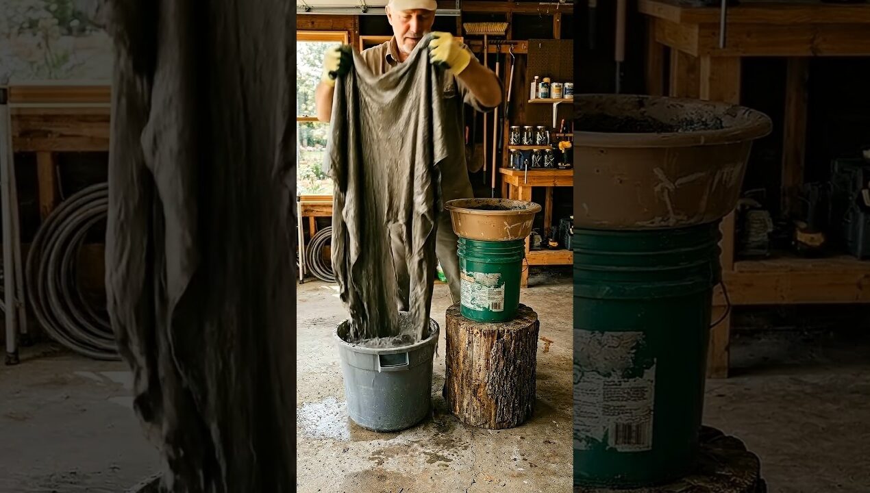 This Cement Trick Will Change Your Garden Forever! #DIYPlanter #CementCrafts #GardenDecor