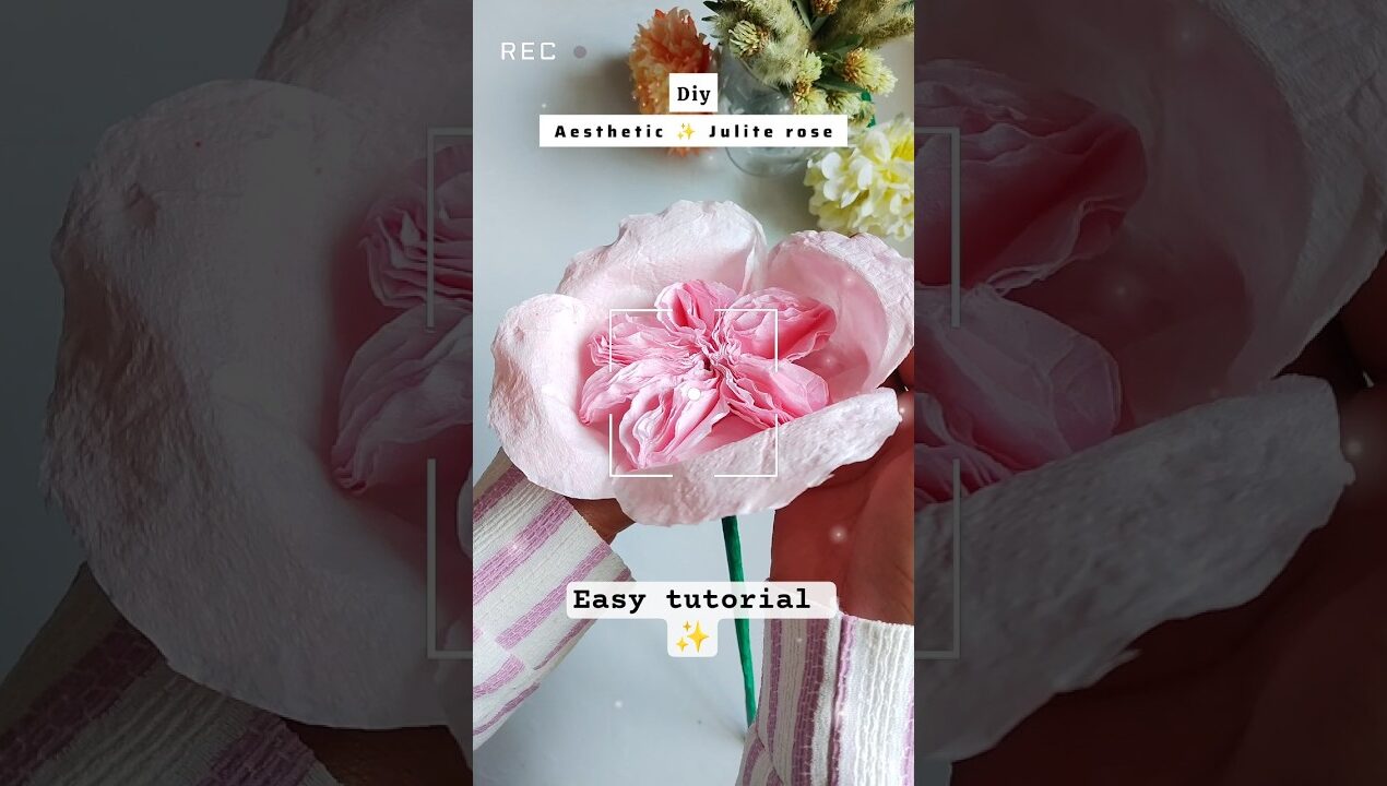 learn how to make a tissue paper Julite rose ✨#diy #craft #viral #shorts