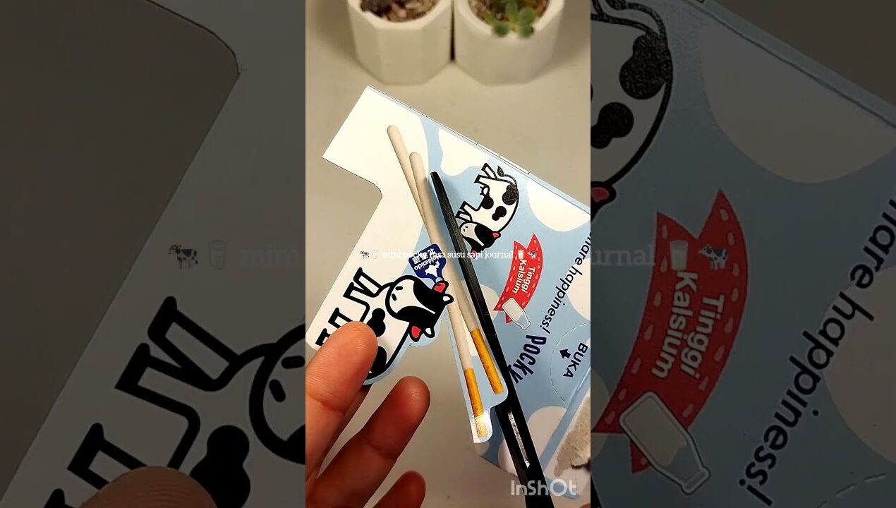 mini pocky rasa susu sapi journal 🥛🐄 #art #diy #craft #asmr #journal