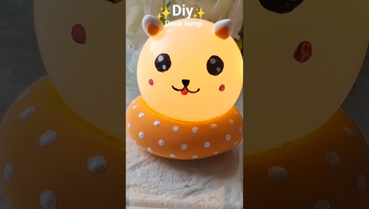 DIY cute desk lamp 💛🧡|| #shorts #viral #youtubeshorts #lamp #craftideas #handmade