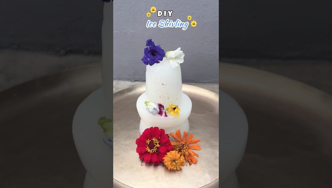 Diy Shivling From Ice | 🙏🌼 #shorts #diy #art #iceshivling #shivling #craft #handmade