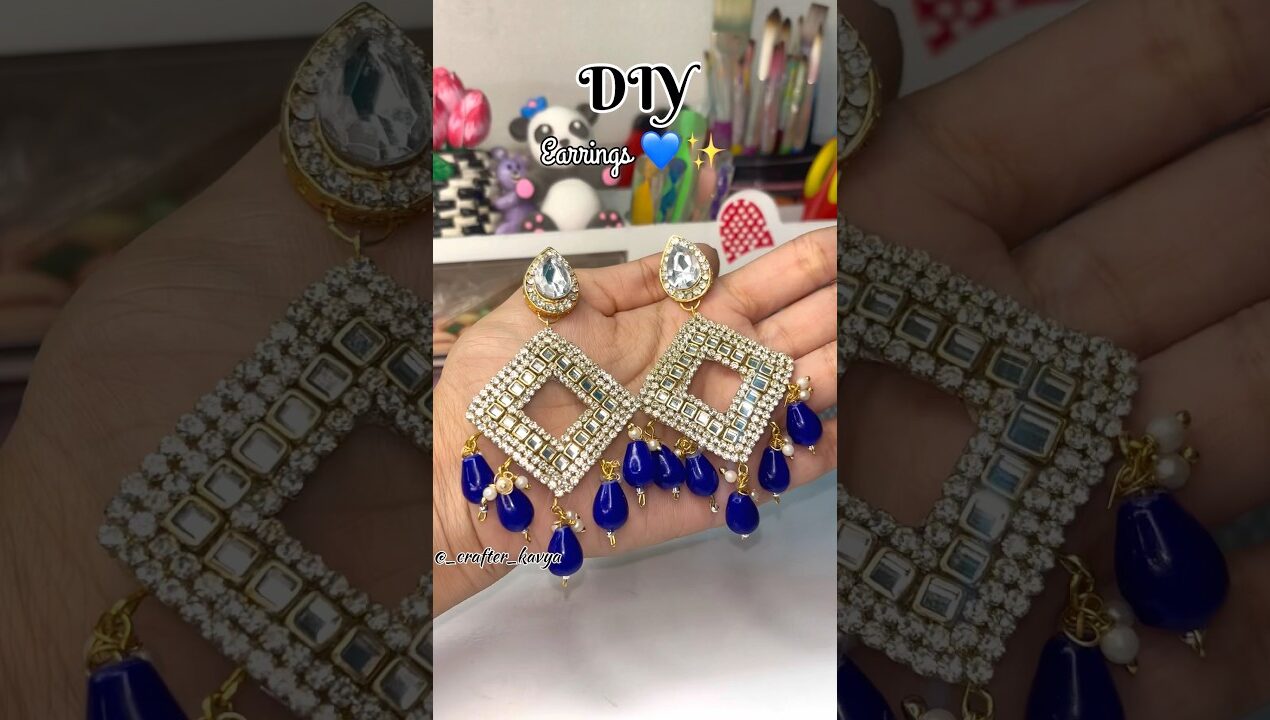 DIY Earrings 🎀 #sorts #viralshorts #craftideas #diy #earrings #handmade @CrafterKavya