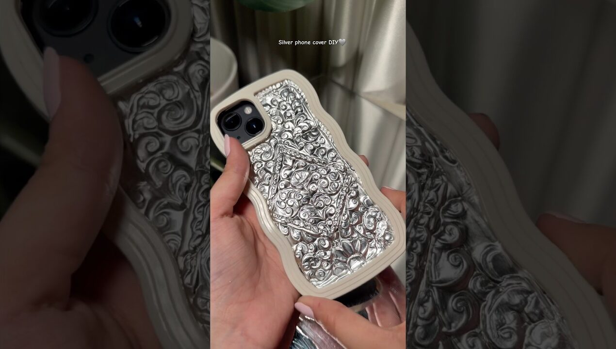 Silver phone cover diy🩶#trending #trendingshorts #shorts #diy #ytshorts #video #viralvideo #trend