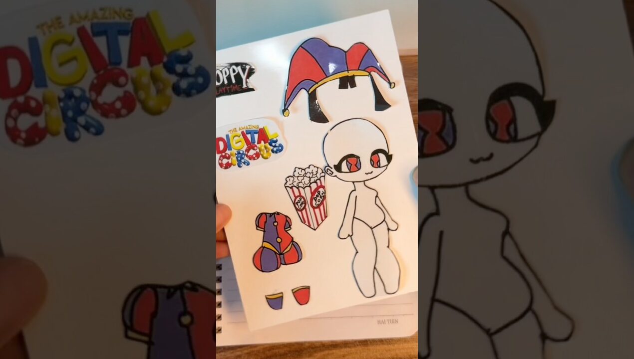 Pomni💙Poppy playtime stickerbook Pomni #poppyplaytime #pomni   #stickerbook#shorts #diy