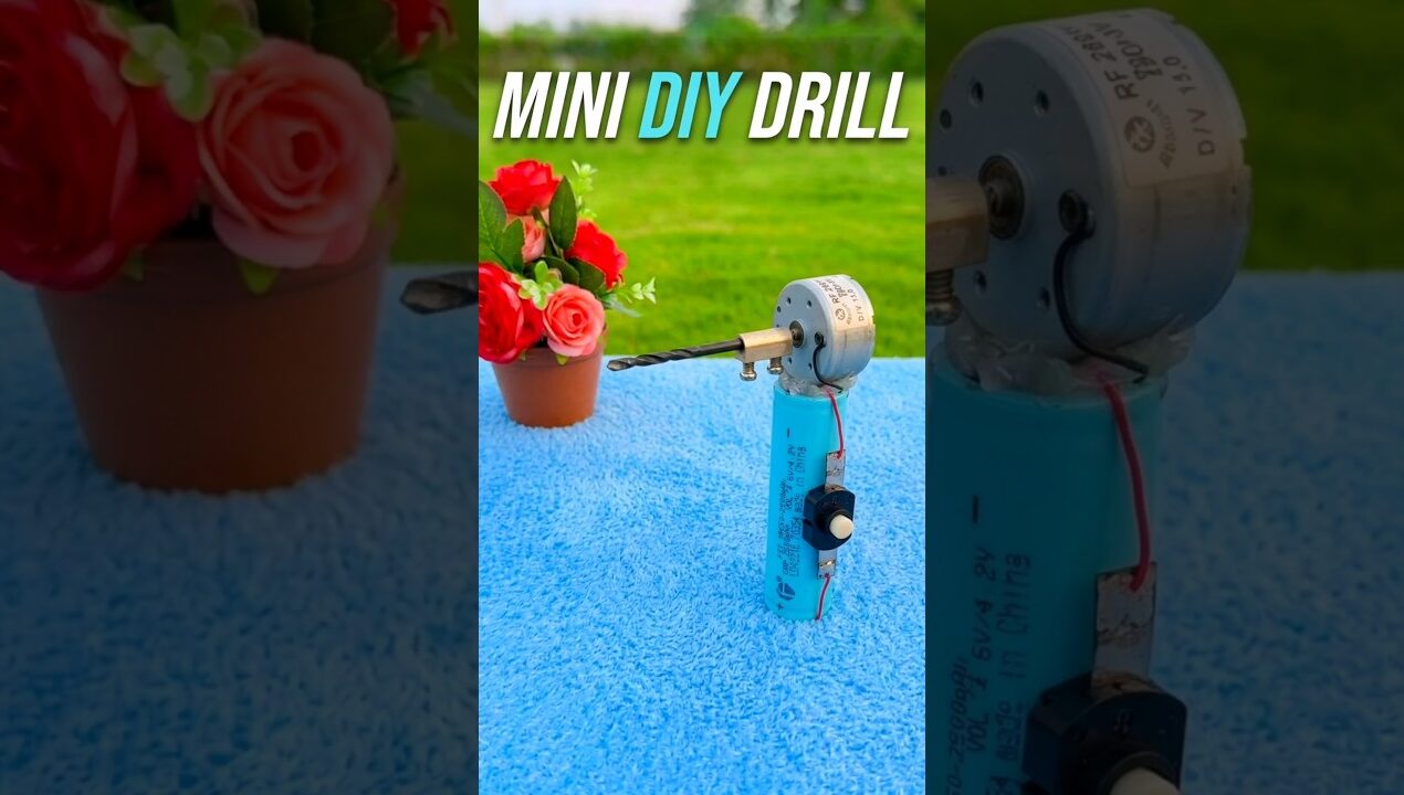 Powerful DIY Mini Drill ⚡️ How to Make DIY Drill using DC Motor #shorts #electricdrill #dcmotor #diy