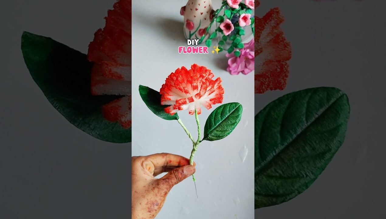 Diy super cute 🥰 flower by cotton silk #shorts