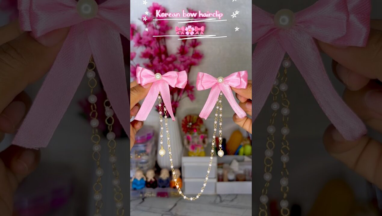 Korean bow hairclip |#diy #shorts #youtubeshorts #viral