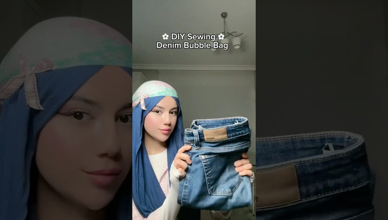 DIY Sewing Denim Bubble Bag Tutorial ✂️🪡 #diy #sewing #denim