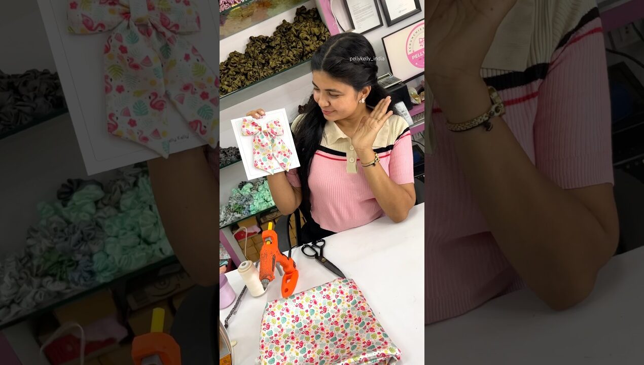 🎀 DIY Hair Bow with Pigtail Hairstyle 🎀How to Make bow at home #diy #hairaccessories #trending