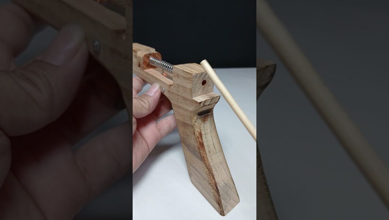 Pull-push spring slingshot #slingshot #bamboo #diy