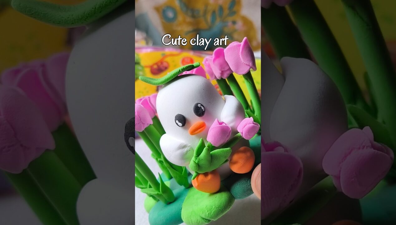 Handmade cute clay art #diy #viral #art #handmade #clay #tulips #clayart