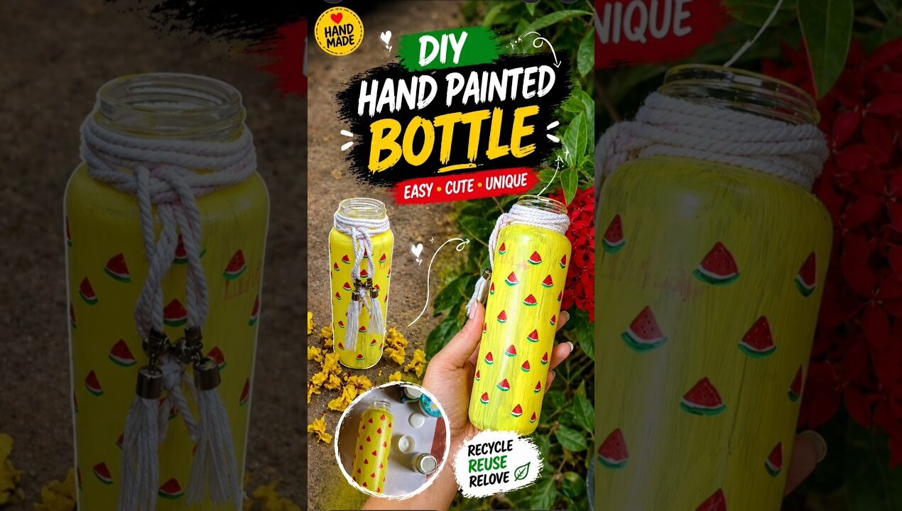 Painting on Glass Bottle #diy #artshorts#shortviral#homedecor #craft #diyideas #bottleart #art