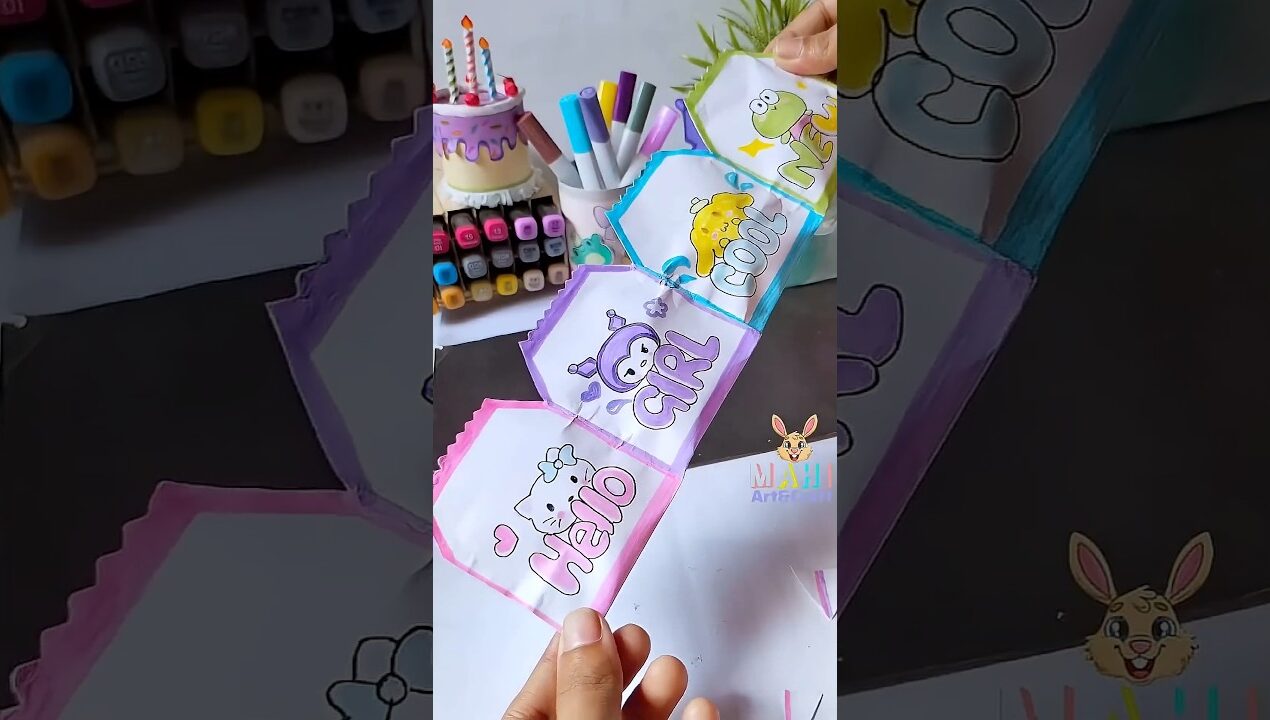 DIY kuromi paper craft 💜 #shorts #mahiartandcraft #craft #love #art #diy