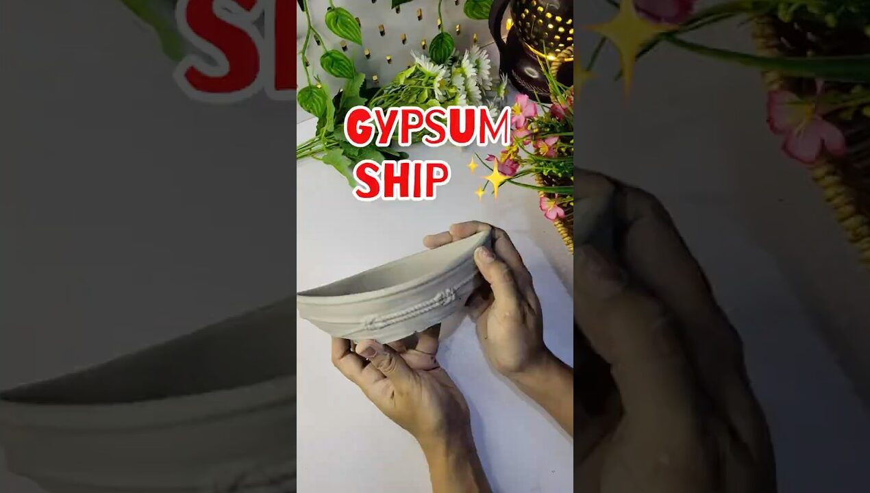 DIY Gypsum Boat 🤗 #diy #craft #shorts #shortvideo