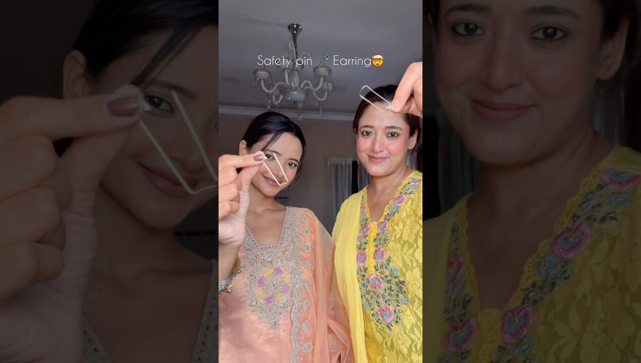 Safety pin 🧷 Se Earring 🤯🤯 | Silver or Golden??🥰 #diy #creative #sistergoals #ashortaday