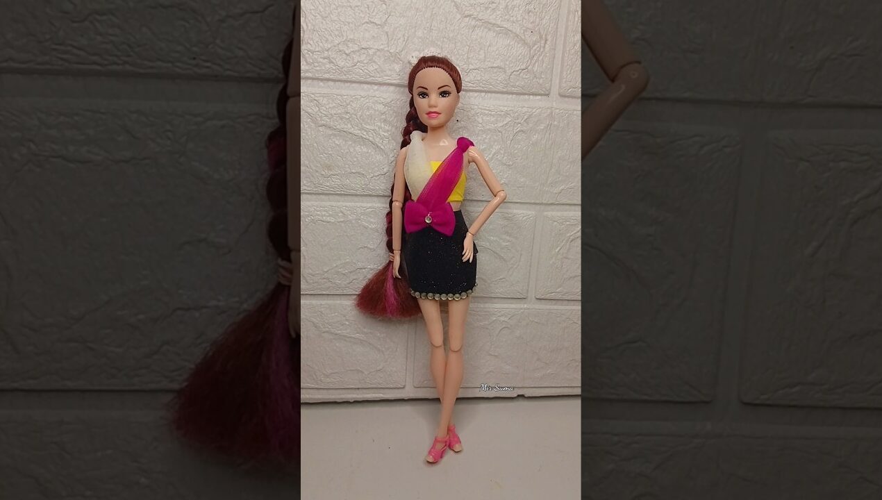 DIY Doll Dress । Doll Dress Making Craft । Doll Dress Craft For Kids । #shorts #shortsfeed #diy