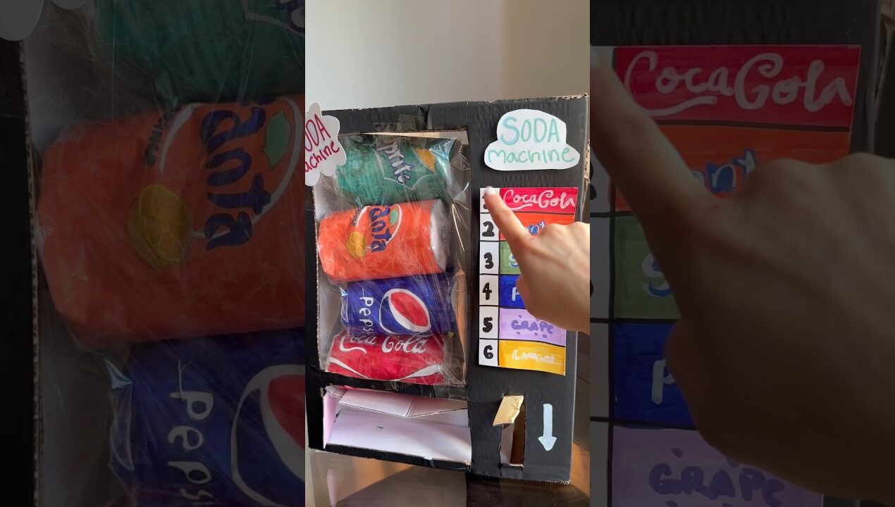 DIY soda machine 🥤 #creative #diy #cardboardcraft #papercrafts #tutorial #papersquishy #craft