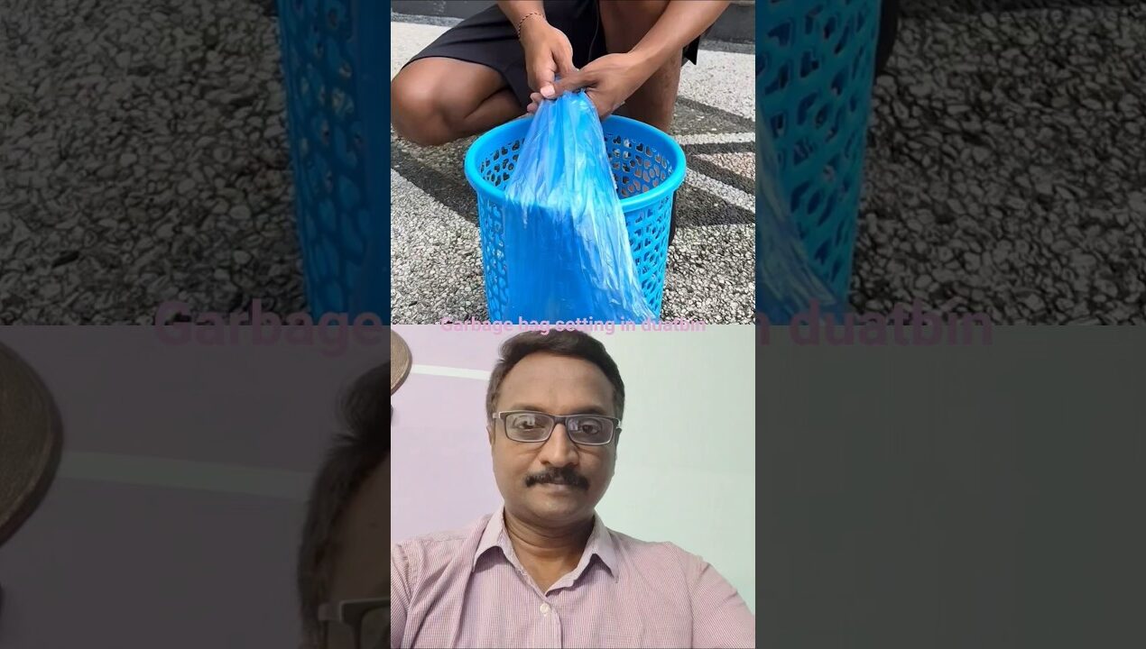 Garbage bag setting in dustbin🍁#diy #tips #ideas