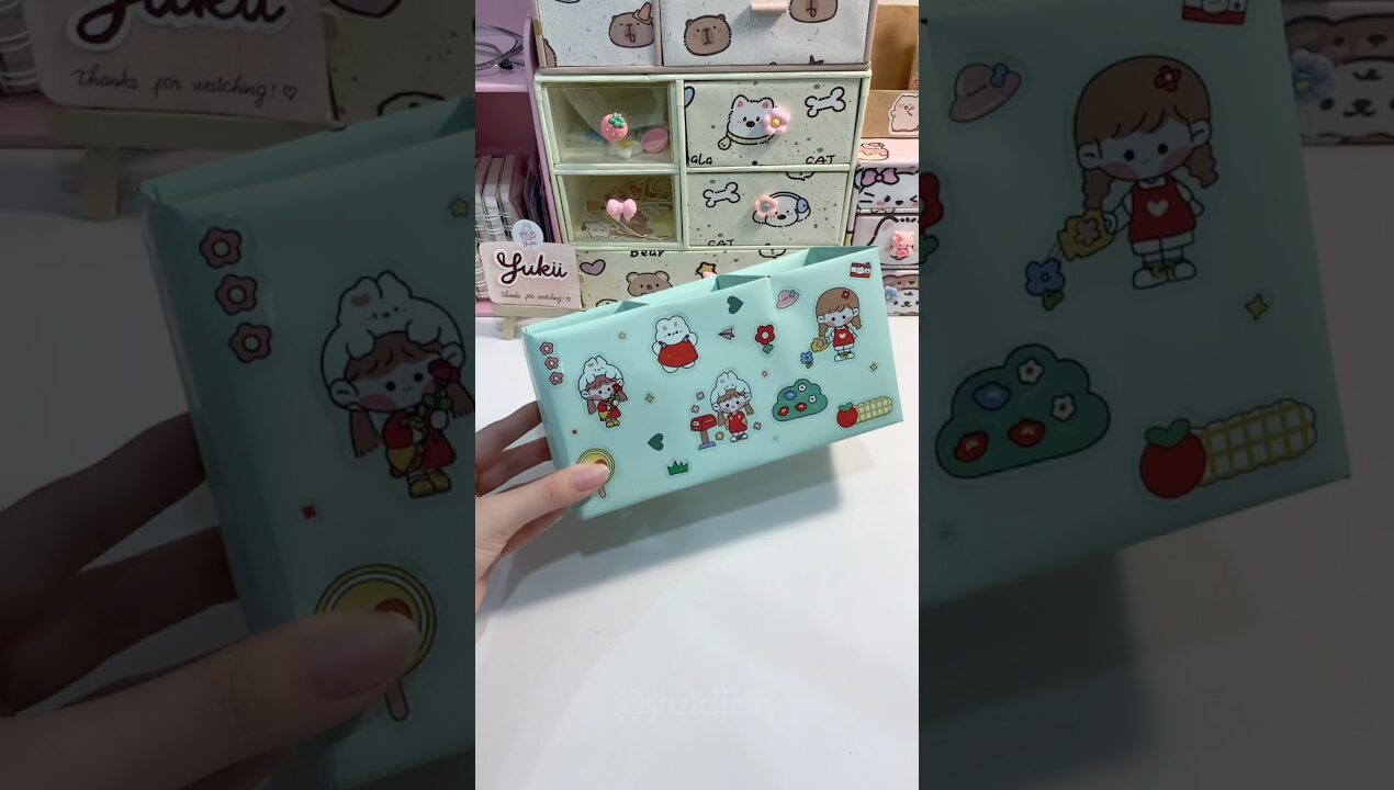 Wait… I made this from snack boxes?! 😳💗 #diy #desksetup #sticker #cutediy #handmade