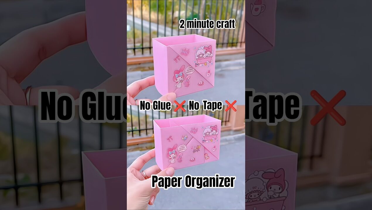 Make Organizer in 2 minutes| No tape ❌ No Glue ❌ #diy #craft #art #papercraft #viral #trending