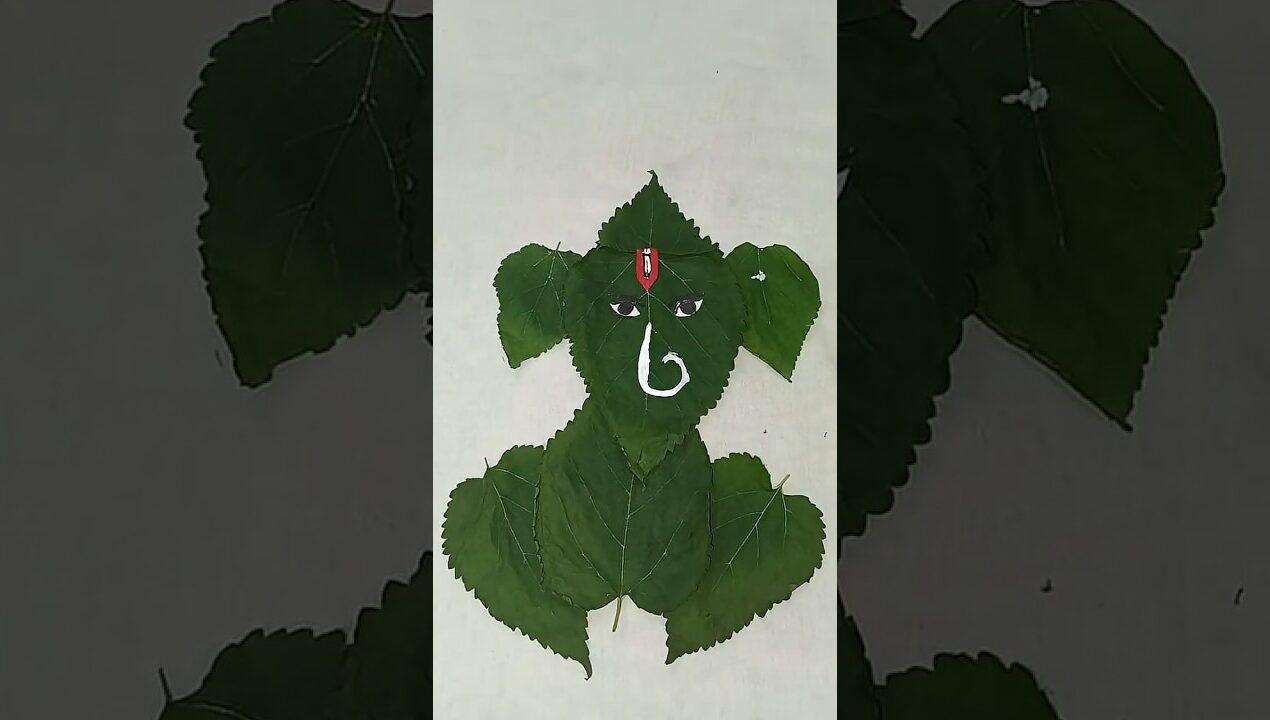 leaf 🌿 ideas 💡 ganesh ji 🥰 marking #artscraft #diy #artandcraft