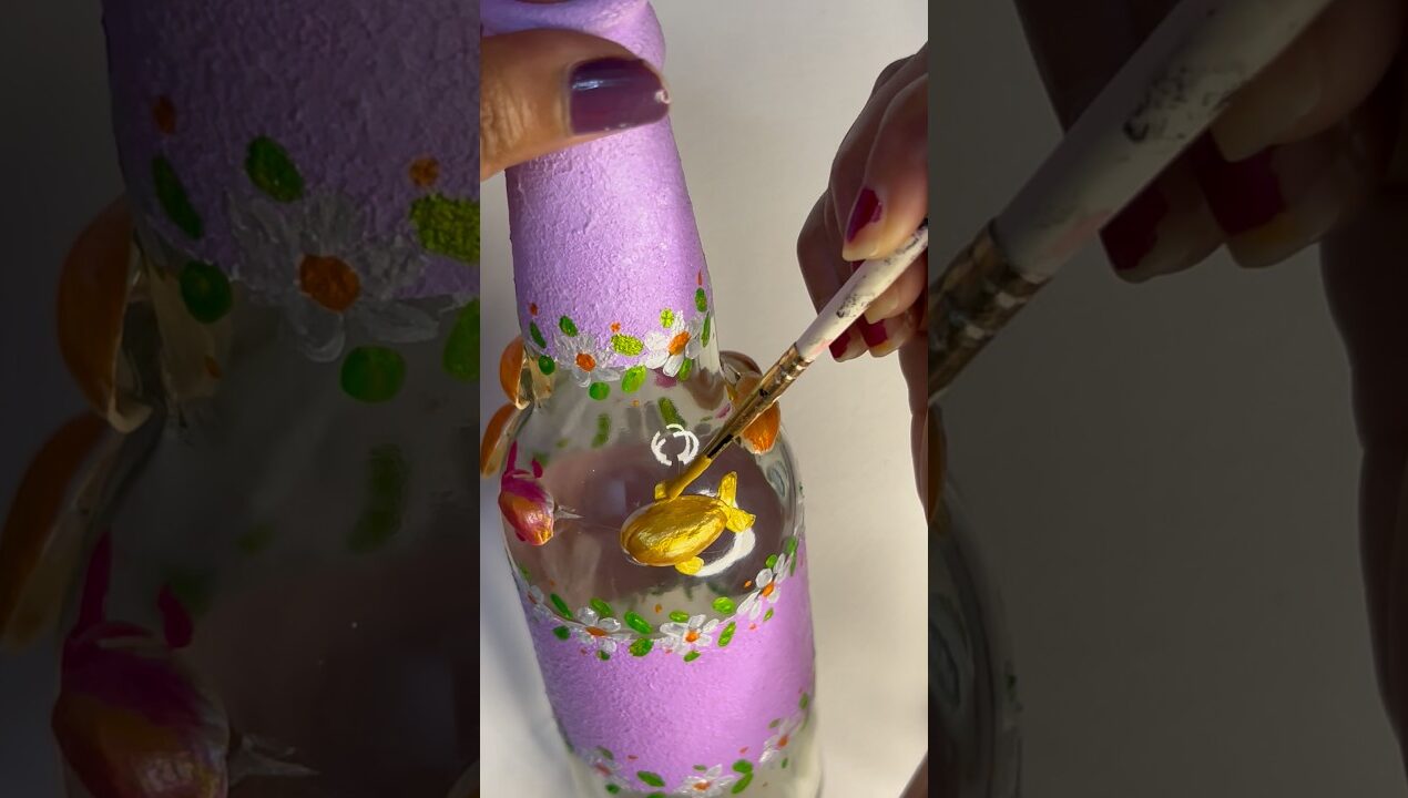 Cute bottle painting idea 😍 #shorts #priyankaartandcraft #diy #bottleart