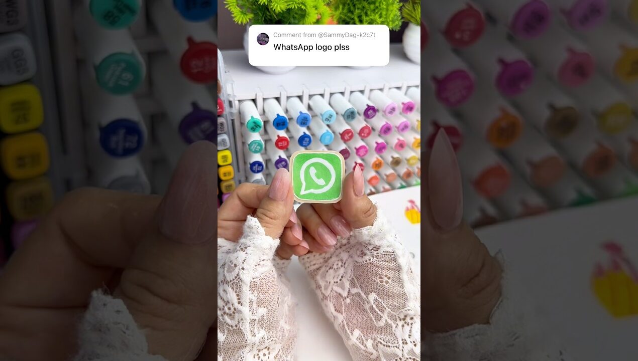 Mini WhatsApp Logo DIY ✨#art #diy #logo #sticker #craft #drawing #youtubeshorts #stickermaker