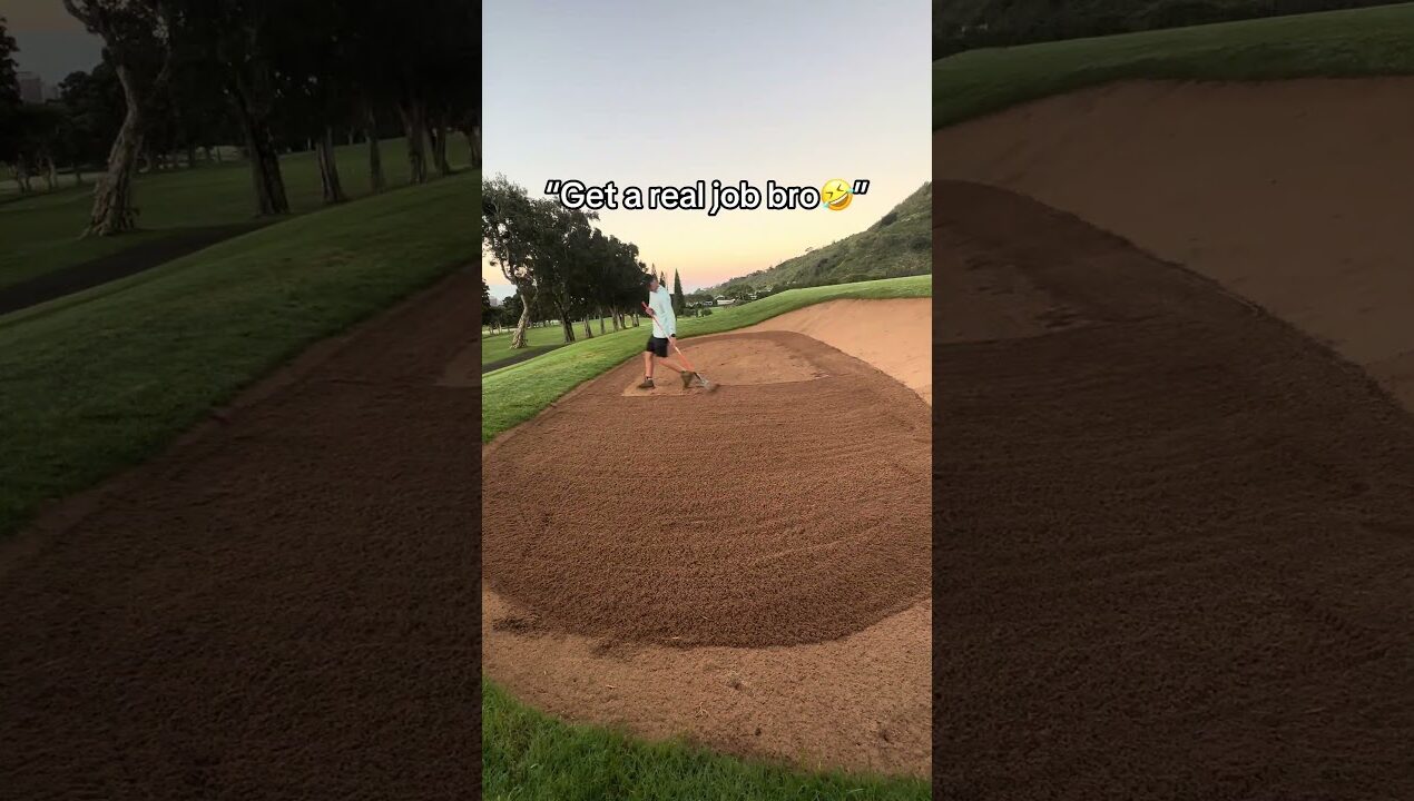 Golfers don’t care😔 #golfcourse #bunker #satisfying #golf #golfer #golfswing #diy #howto#bluecollar