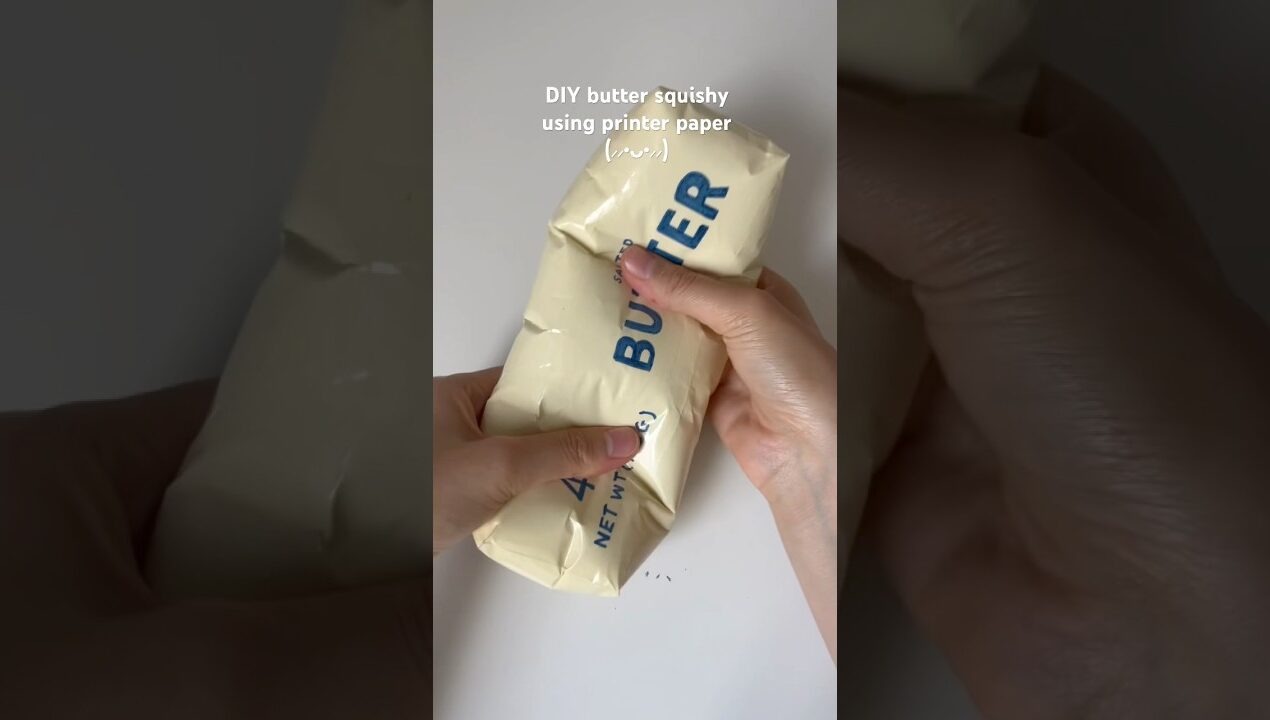 DIY butter squishy using printer paper !! (⸝⸝•ᴗ•⸝⸝) #squishy #diy #diycrafts #craftideas #viral