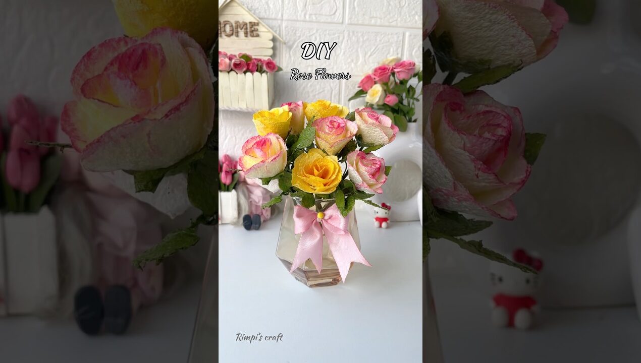 DIY Rose Flowers #sorts #viralshort #viralvideo #flowers #rose #diy #craft #handmade #homedecor #art