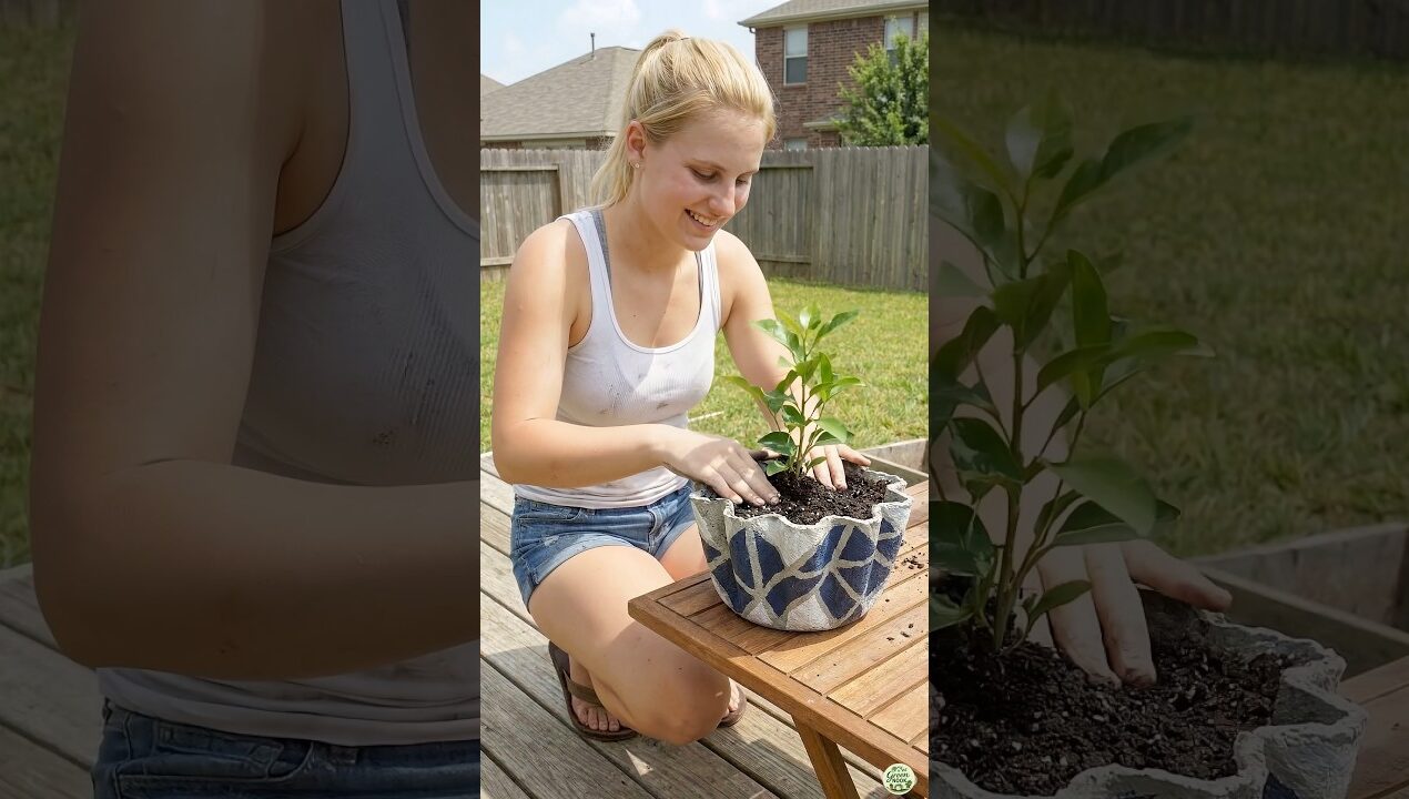 Turn Fabric Into a Stylish Concrete Planter (DIY) #shorts #diy