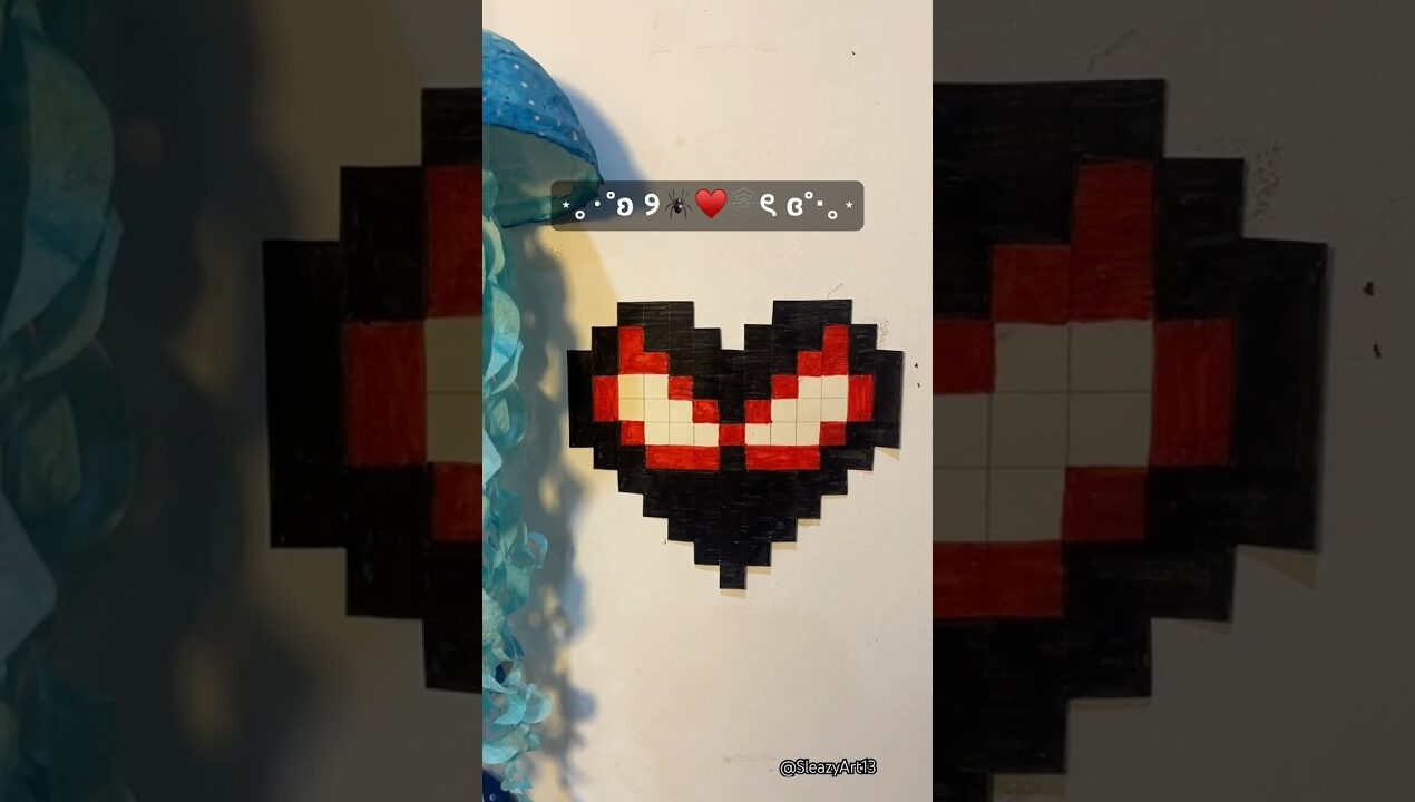 DIY Spider-man pixel art 🕷️♥️| room decor ideas #pixelart #roomdecordiy #diycrafts #viraldiy